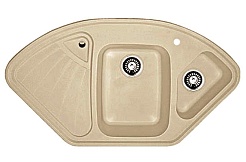 Granfest Мойка кухонная Corner GF-C1040E Песочный угловая – фотография-1